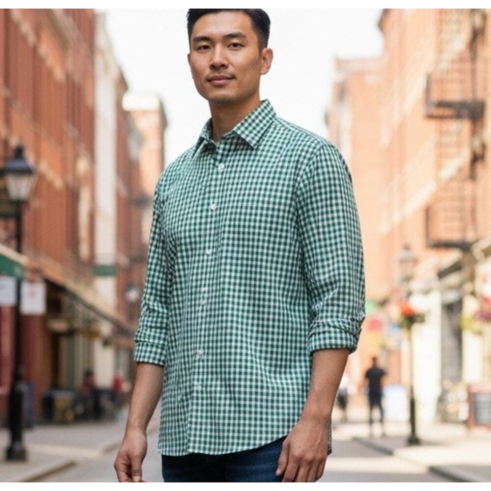 Brooks Brothers Shirt Button Down Men's Business Office Formal SZ 16 Green Plaid
